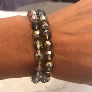 Glass bead stretch bracelets